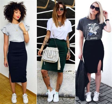 sneakers with pencil skirt